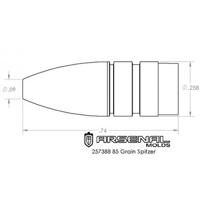 257388 85 Grain Spitzer Bullet