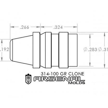32 Caliber 100 Gr. SWC – LYMAN CLONE