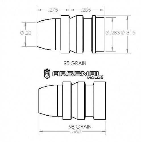 32 Caliber 98 Gr. SWC KEITH BULLET