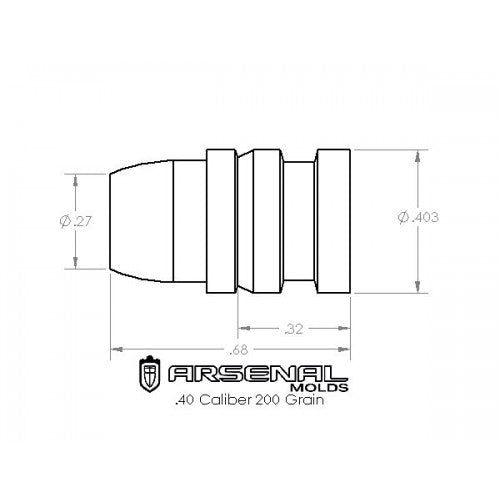 40 CAL 200 GR. SWC KEITH – ARSENAL MOLDS