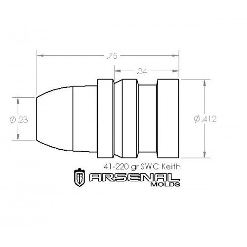 41 Caliber 220 Gr. SWC – Keith Bullet